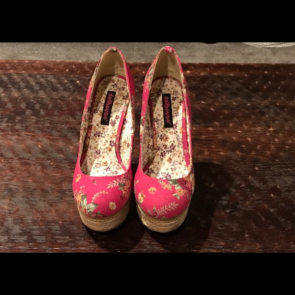 🍒90s Dollhouse Prin Platform Pinup Pumps - Picture 4 of 8